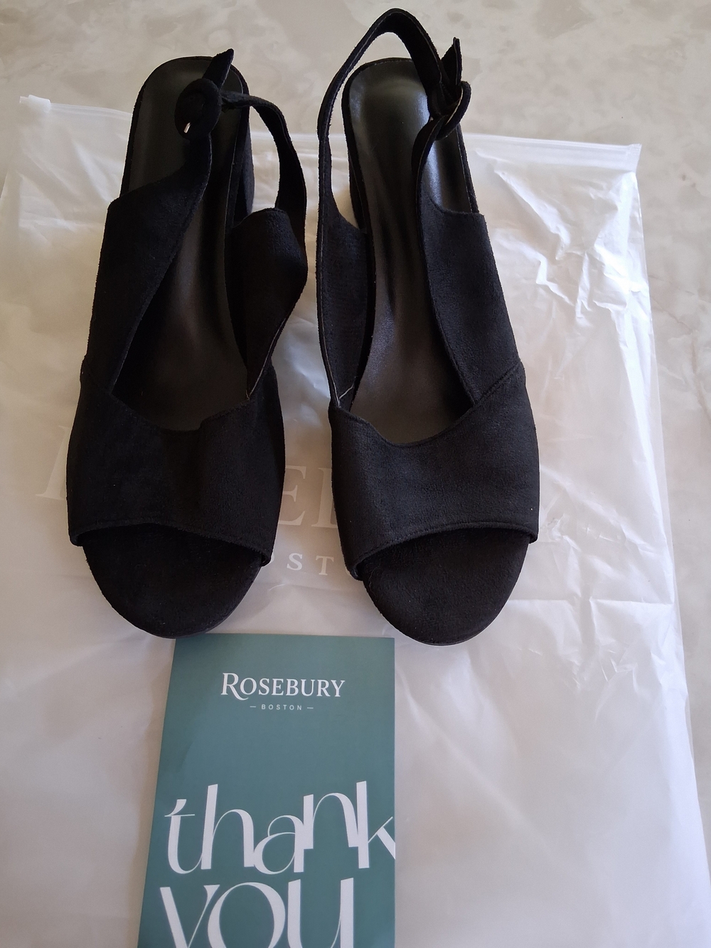 Black Slingback Open-Toe Women's Sandals